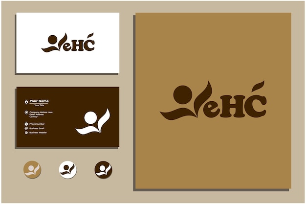 carta ehc logo vector con tarjeta de visita