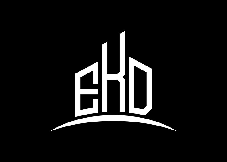 Vector carta ekd monograma vectorial del edificio plantilla de diseño del logotipo forma del edificio logotipo ekd
