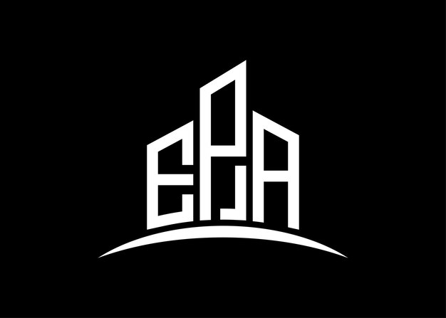 Carta de la EPA Modelo de diseño del logotipo del monograma vectorial del edificio Forma del edificio Logotipo de la EPA