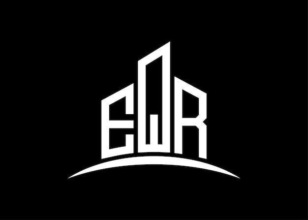 Carta EQR Monograma vectorial del edificio plantilla de diseño del logotipo Forma del edificio Logotipo EQR