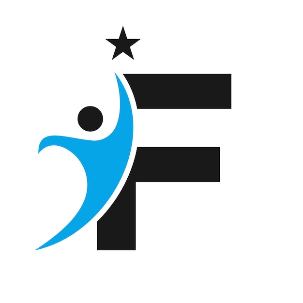 Carta F Bio Logotipo Símbolo de cuidado de la salud Logotipo de cuidado de la salud Signo