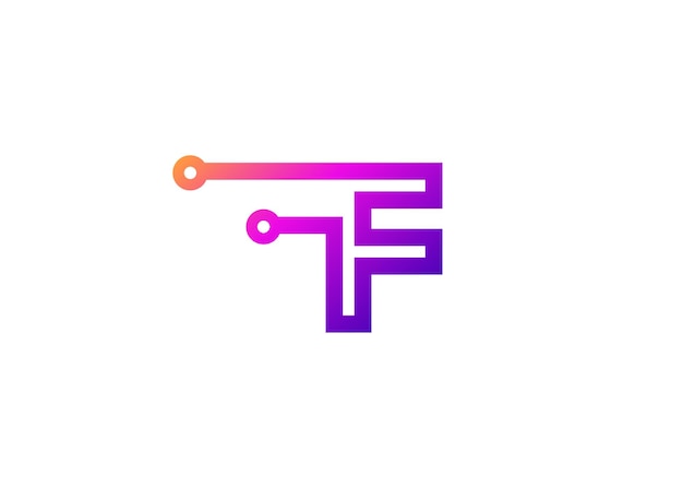 Carta F Tecnología plantilla de diseño de logotipo de monograma vectorial Carta F molécula Ciencia y biotecnología