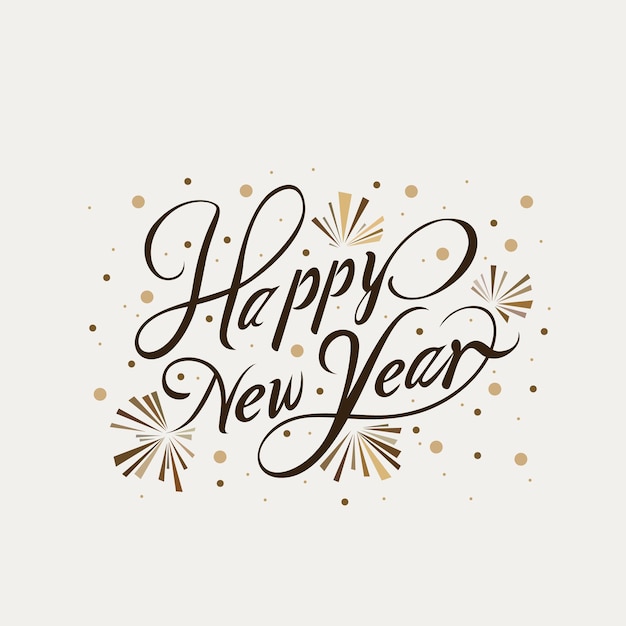 Carta de Feliz Año Nuevo con diseño de chispas
