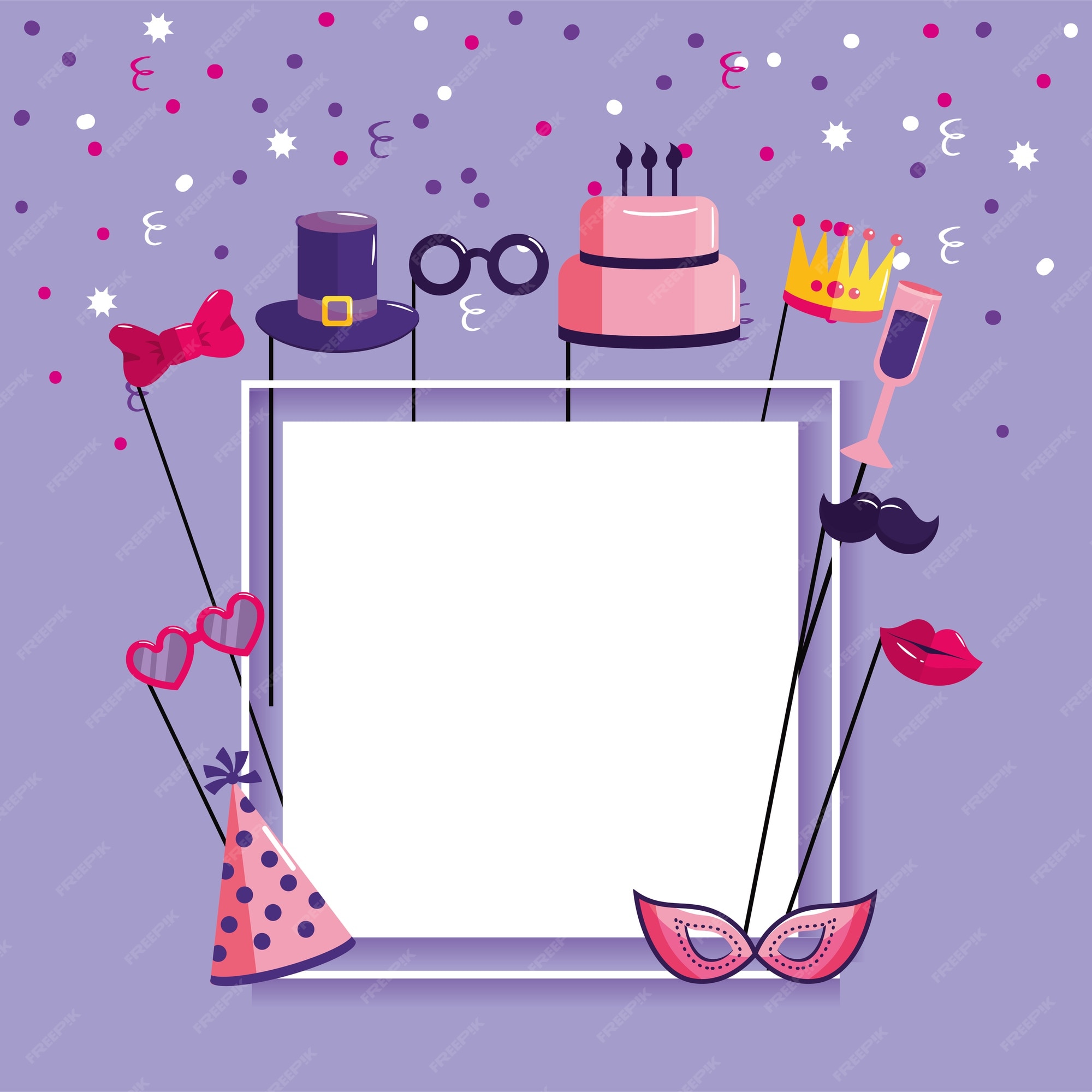 Carta de feliz cumpleaños para celebrar fiesta. | Vector Premium