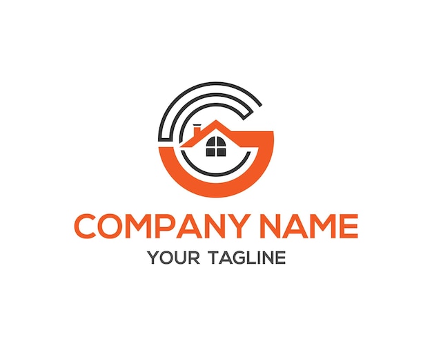 Carta G o GC CG abstracto casa diseño de logotipo de bienes raíces plantilla vectorial moderna