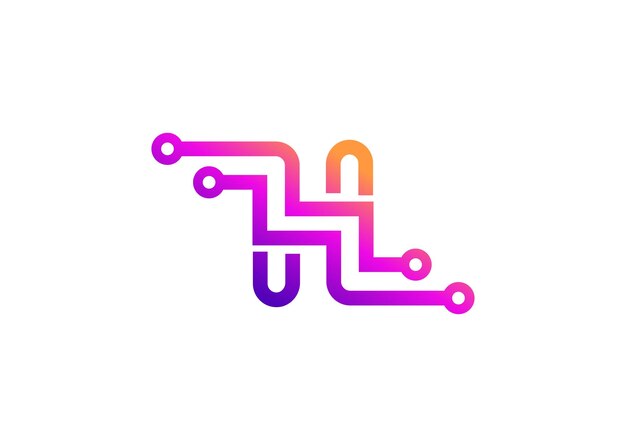 Carta H Tecnología plantilla de diseño de logotipo de monograma vectorial Molécula de letra H Ciencia y biotecnología