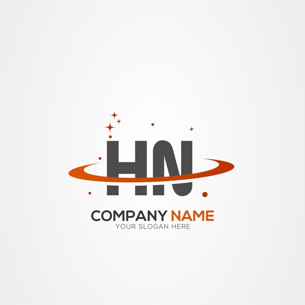 Carta HN NH Diseño del logotipo espacial del planeta moderno con elementos vectoriales creativos