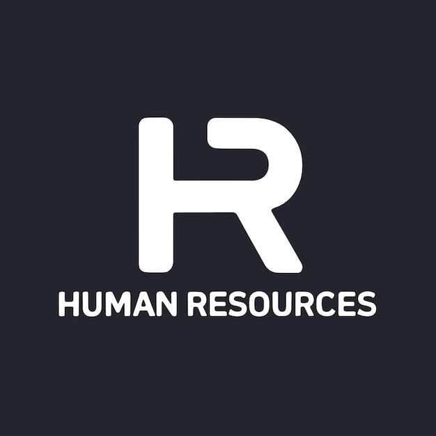 Carta HR para mostrar el diseño vectorial del icono del logotipo de recursos humanos