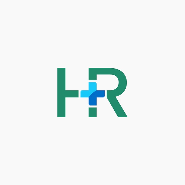 Carta HR salud médica diseño de logotipo icono simple ilustración vectorial