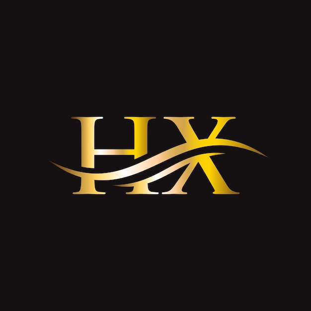 Carta HX creativa con concepto de lujo Diseño de logotipo HX moderno para identidad empresarial y empresarial