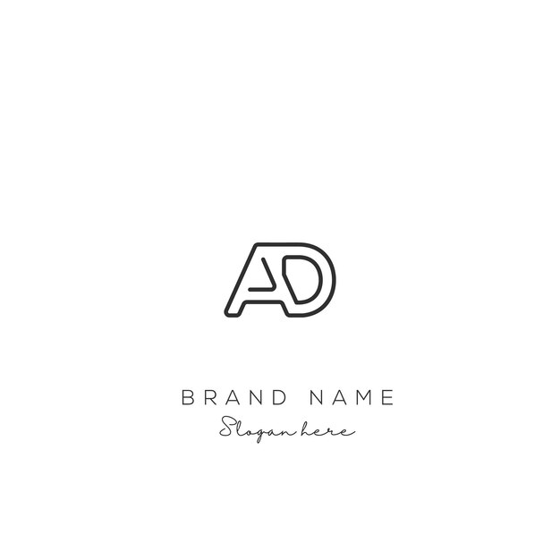 Carta inicial AD Diseño del logotipo AD plantilla del logotipo Creative y moderno logotipo AD
