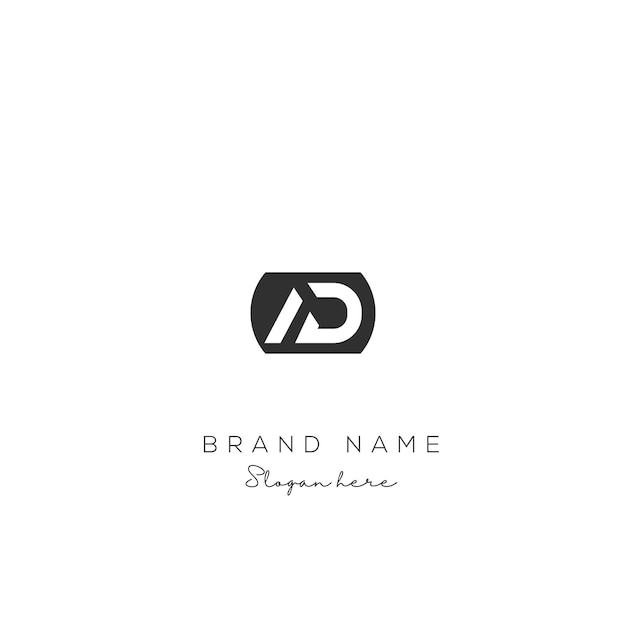 Carta inicial AD Diseño del logotipo AD plantilla del logotipo Creative y moderno logotipo AD