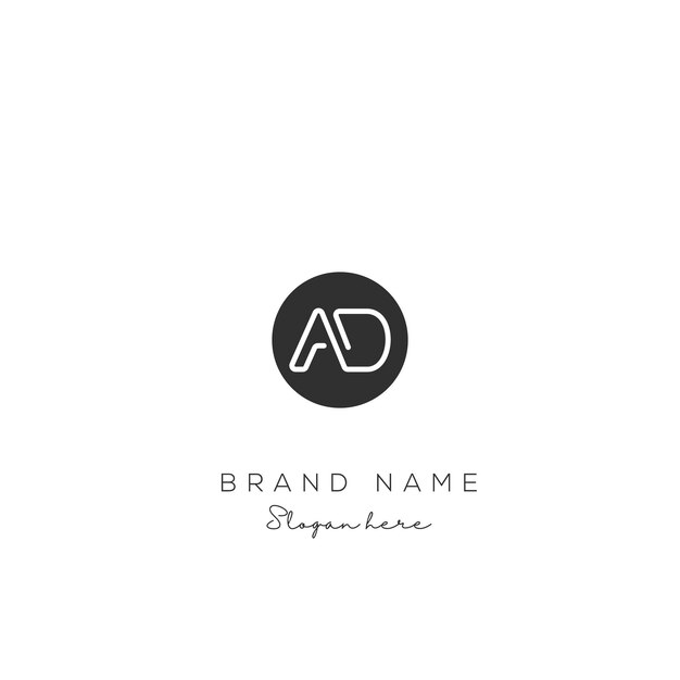 Carta inicial AD Diseño del logotipo AD plantilla del logotipo Creative y moderno logotipo AD