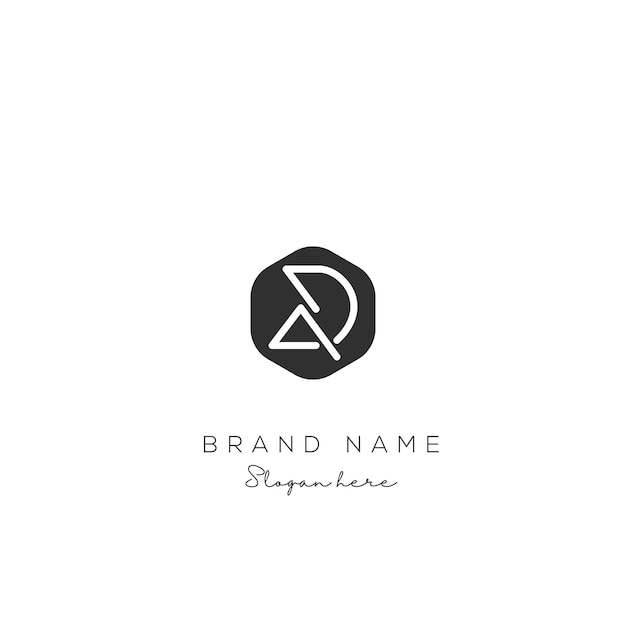 Carta inicial AD Diseño del logotipo AD plantilla del logotipo Creative y moderno logotipo AD