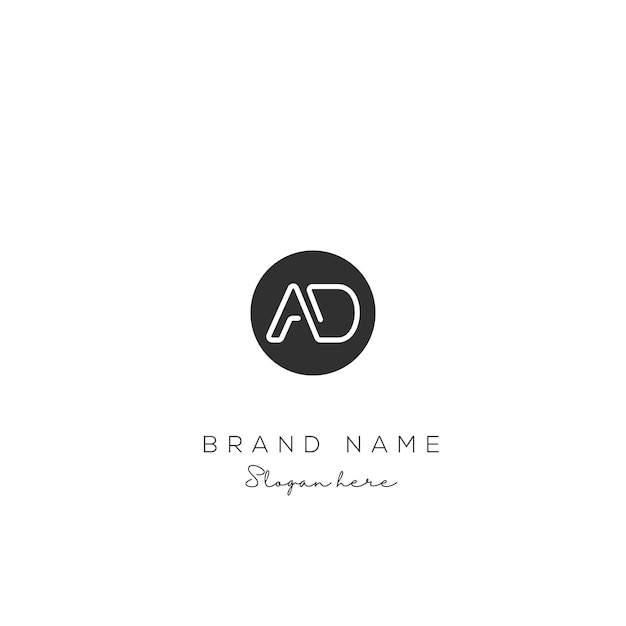 Carta inicial AD Diseño del logotipo AD plantilla del logotipo Creative y moderno logotipo AD