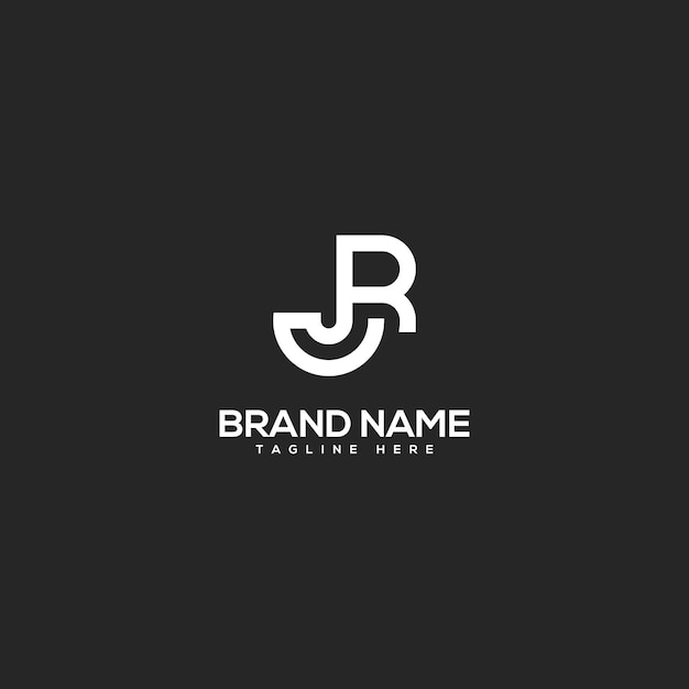 Carta inicial del alfabeto JR RJ vector de plantilla de diseño del logotipo