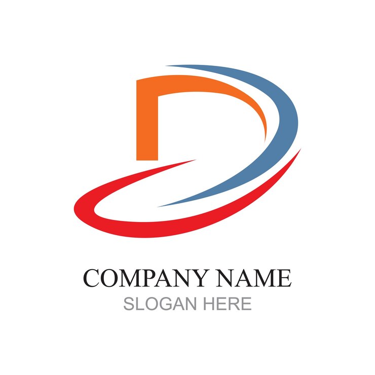 Vector carta inicial d la letra d del logotipo aislada en fondo blanco elementos de plantilla de diseño de logotipo de vector plano