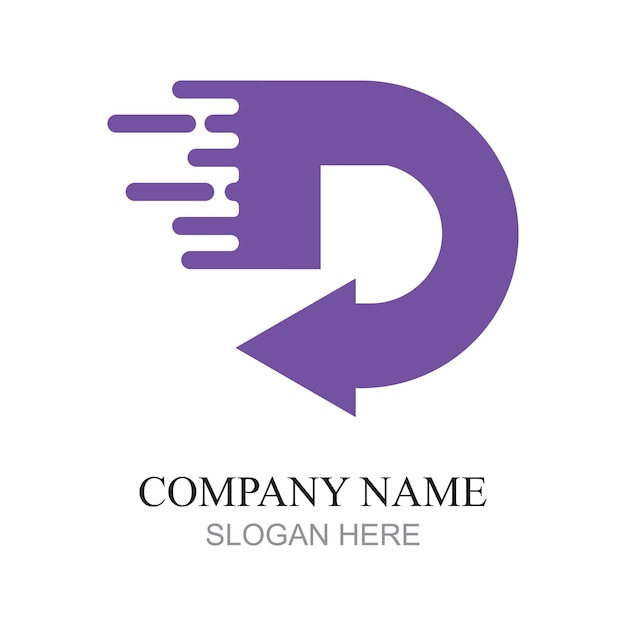 Carta inicial D La letra D del logotipo aislada en fondo blanco Elementos de plantilla de diseño de logotipo de vector plano