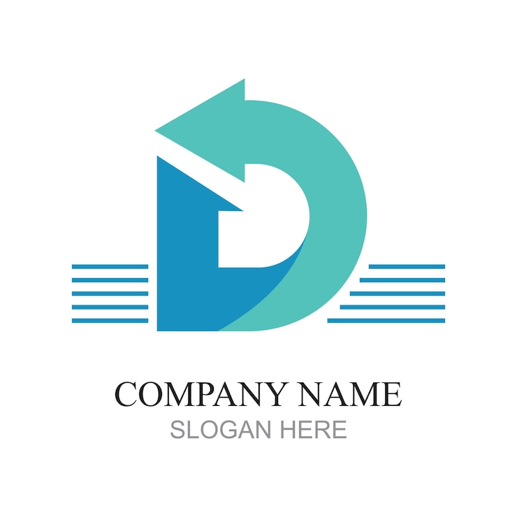 Vector carta inicial d la letra d del logotipo aislada en fondo blanco elementos de plantilla de diseño de logotipo de vector plano