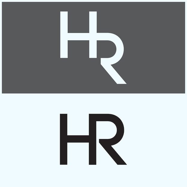 Carta inicial Diseño del logotipo de HR Signo de símbolo moderno creativo sobresaliente