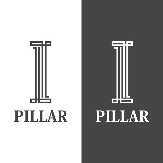 Vector carta inicial i estilo del logotipo con lineart aislado en fondo blanco y gris utilizable para negocios