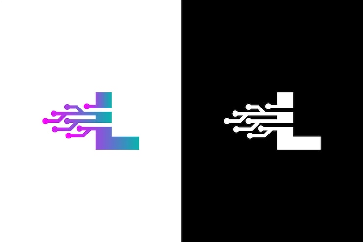 Vector carta inicial l logotipo del software carta l tecnología carta del circuito diseño del logotipo