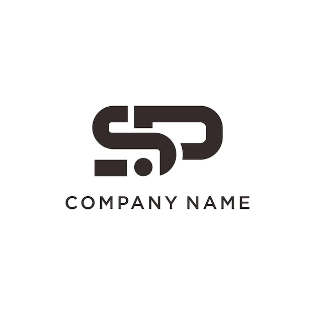 Carta inicial SP diseño de plantilla de logotipo creativo