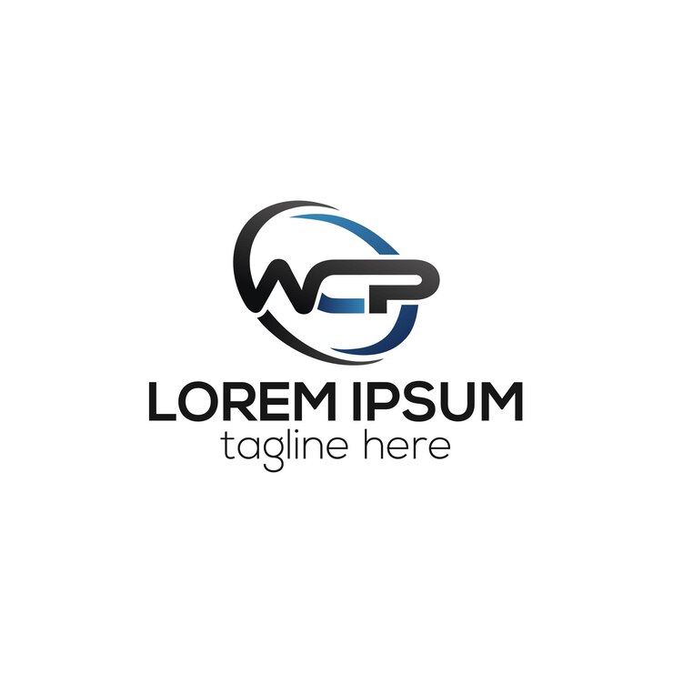 Vector carta inicial wcp diseño de logotipo de monograma de lujo moderno plantilla vectorial aislada