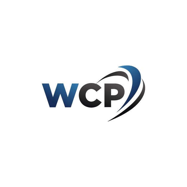 Carta inicial WCP diseño de logotipo de monograma de lujo moderno plantilla vectorial aislada