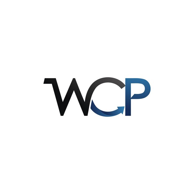 Carta inicial WCP diseño de logotipo de monograma de lujo moderno plantilla vectorial aislada