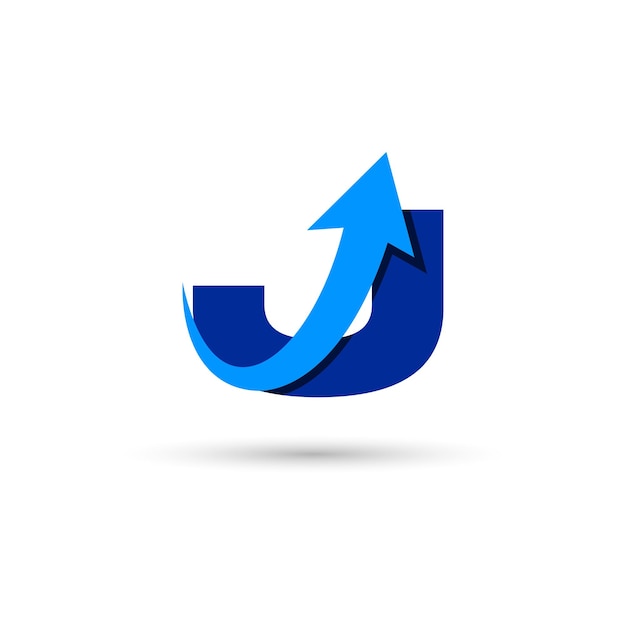 Carta J con flecha Template de logotipo Ilustración Diseño vectorial