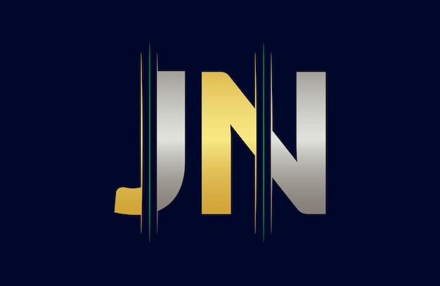 Carta JN logotipo colorido en el círculo Ilustración del logotipo vectorial