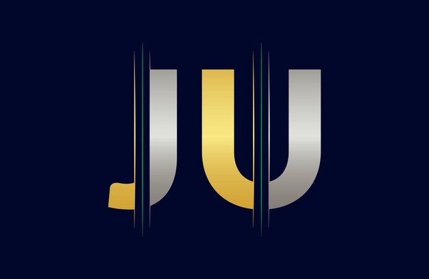 Carta JU logotipo colorido en el círculo Ilustración del logotipo vectorial
