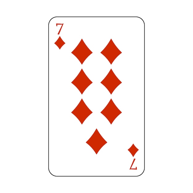 La carta de juego es el diamante rojo número siete.