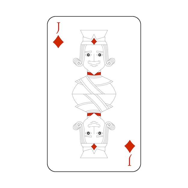 La carta de juego es el jack rojo de diamantes