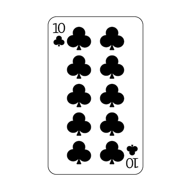 La carta de juego es el palo negro número diez.