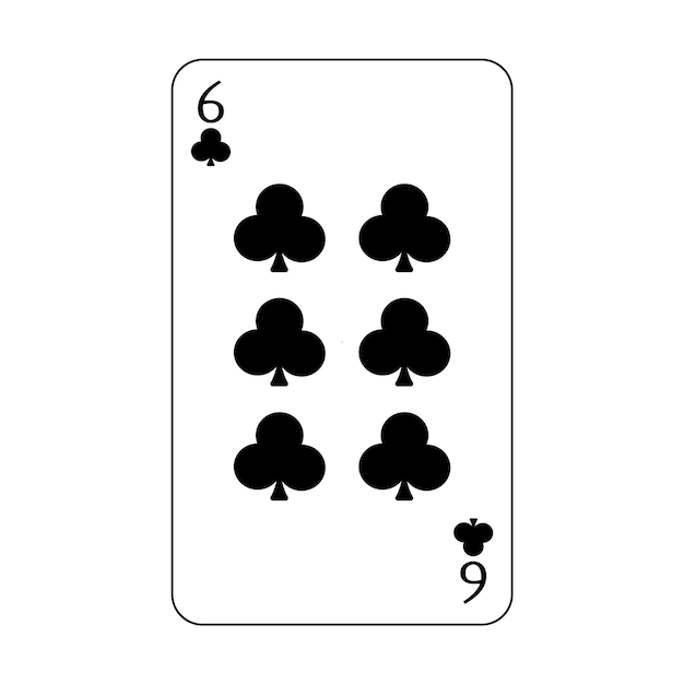 La carta de juego es el palo negro número seis.