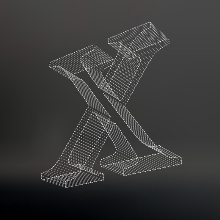 Vector la carta. letra poligonal. modelo de baja poli. la malla tridimensional. carácter de malla de volumen.