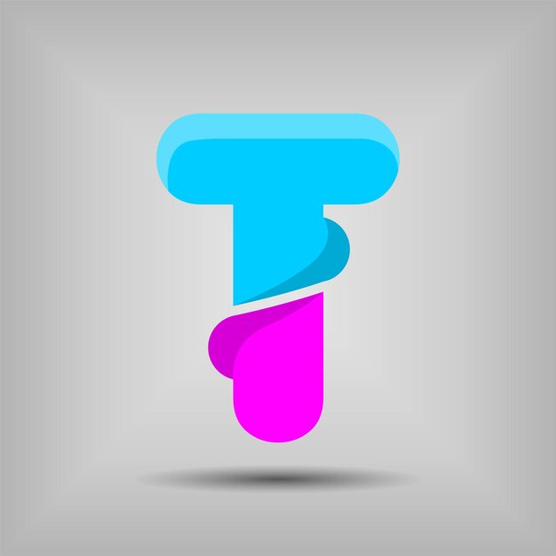 carta logo fuente inicial colorido degradado Vector