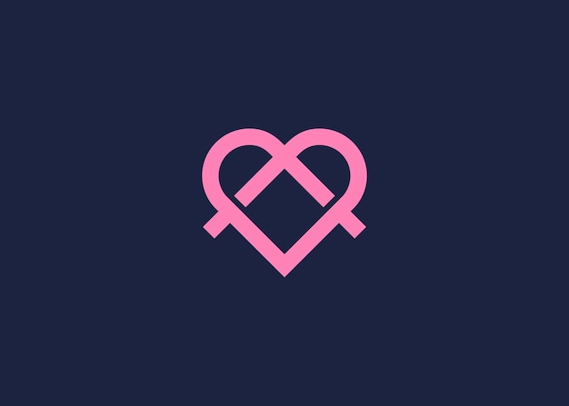 una carta con el logotipo de amor diseño de icono modelo de diseño vectorial inspiración