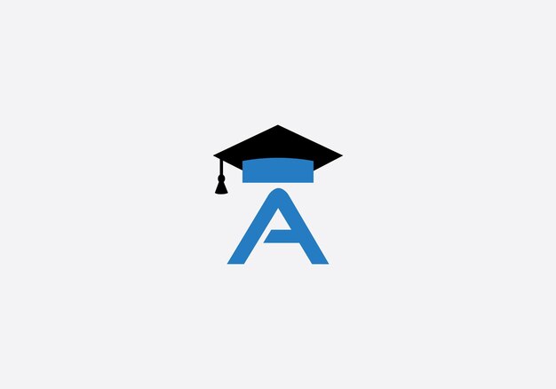 Carta del logotipo de la educación Un monograma de aprendizaje gorra de estudiante