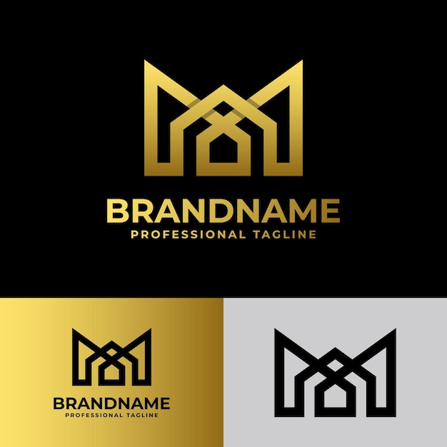 Carta M Logotipo de inicio adecuado para negocios relacionados con Home con la inicial M