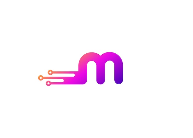 Carta M Tecnología de vector monograma plantilla de diseño de logotipo Carta M molécula Ciencia y biotecnología