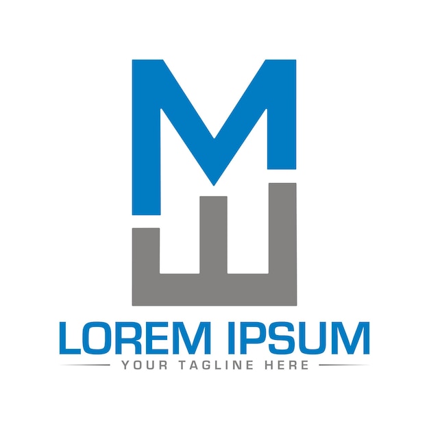 Carta M W MW concepto de diseño de logotipo WM plantilla de logotipo vectorial elegante Diseño de logotipo único y creativo
