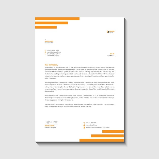 Carta con membrete moderno