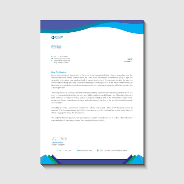 Carta con membrete moderno