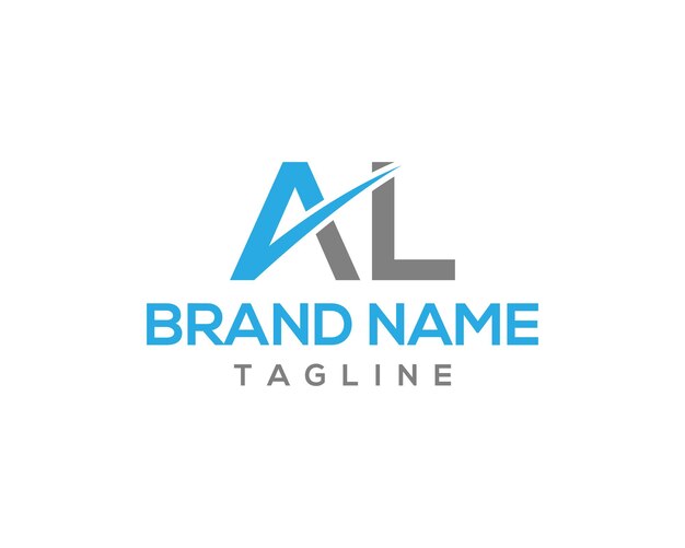 Carta minimalista creativa Diseño de logotipo AL Plantilla vectorial de monograma