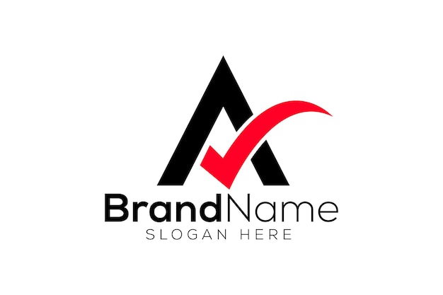 Carta de moda y profesional Una marca de comprobación hecha plantilla vectorial de diseño de logotipo
