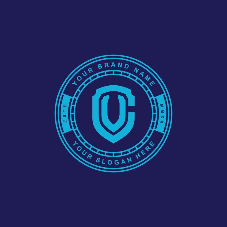 Vector carta de monograma cv o vc con estilo moderno, diseño de placa para marca de ropa
