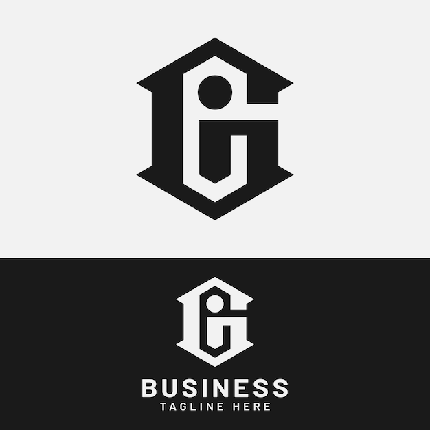 Carta monograma inicial GI GI IG plantilla de diseño de logotipo adecuado para deportes generales Fitness
